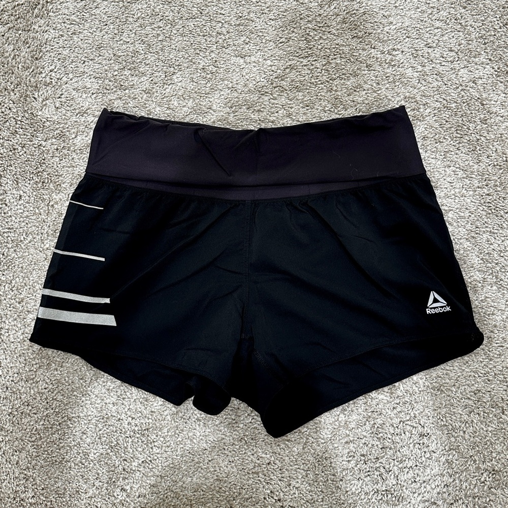 Reebok Women's Black and Gray Athletic Shorts